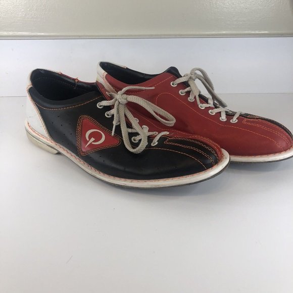 Qubica AMF Shoes Qubica Amf Mens 3 Black Red White Leather Bowling